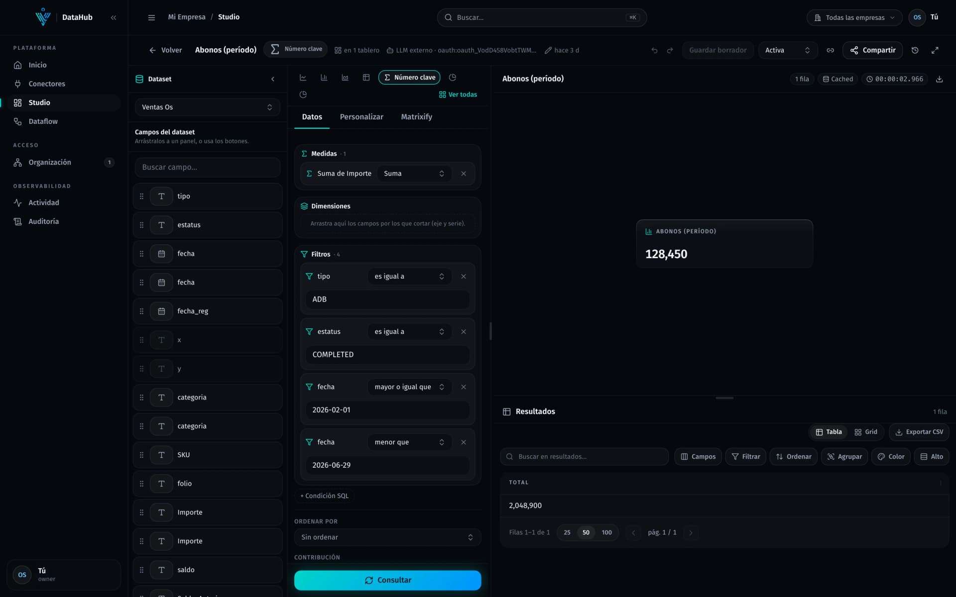 Editor de gráficas de Datalum